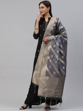 Attrective Look Of Your Gown, Lehenga Or Even Kurti With This Pretty Wevon Jacquard Work In Art Silk Fabricated Dupatta. You Can Pair This Up Same Or Contrasting Colored Attire. Buy Now.