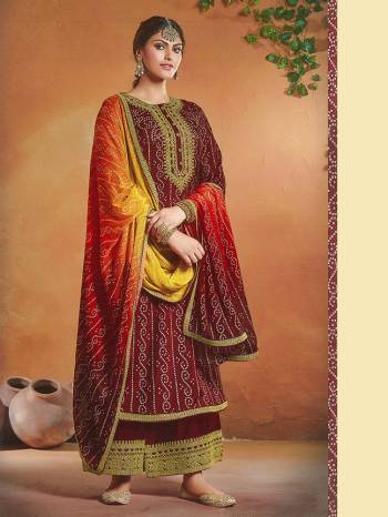 Look Pretty This Designer Long Length Suit In Lovely Color.?Its Pretty Heavy Designer Embroidred Top Is Tusser Silk Based Paired With Cotton Bottom And Chinon Fabricated Dupatta Which Gives An Attractive To The Suit.