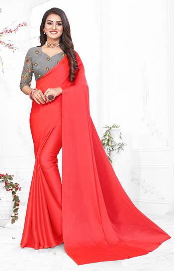 Adorn The Pretty Angelic Look Wearing This Heavy Wevon Designer Saree In Fancy Color Paired With Contrasting Grey Colored Blouse. This Saree Is Fabricated On Chiffon Paired With Micro Fabricated Blouse. Its Pretty Color Pallete Will Give An Attractive Look To Your Personality. 