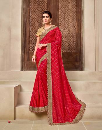 Rich Look This Pretty Elegant Looking Designer Party Wear Saree In Fine Color Paired With Contrasted Colored Blouse. This Saree And Blouse Are Heavy Silk Based With Designer Fiol Printed With Embroidery Work Beautified Saree. Buy Now.