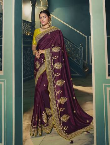 Adorn The Pretty Angelic Look Wearing This Heavy Designer Saree In Fine Color Paired With Contrasting Colored Blouse. This Saree Is Fabricated On Chiffon Paired With Art Silk Fabricated Blouse. Its Pretty Color Pallete Will Give An Attractive Look To Your Personality. 