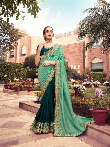 Adorn The Pretty Angelic Look Wearing This Heavy Designer Lace Border Saree In Fine Color Paired With Embroidery Work Blouse. This Saree Is Fabricated On Vichitra Silk Paired With Art Silk Fabricated Blouse. Its Pretty Color Pallete Will Give An Attractive Look To Your Personality. 