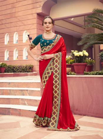 Adorn The Pretty Angelic Look Wearing This Heavy Designer Lace Border Saree In Fine Color Paired With Embroidery Work Blouse. This Saree Is Fabricated On Vichitra Silk Paired With Art Silk Fabricated Blouse. Its Pretty Color Pallete Will Give An Attractive Look To Your Personality. 