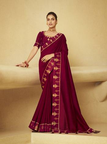Look Attractive Wearing This Saree Paired With Blouse.  This Heavy Designer Embroidery Lace With Blouse Work Saree Is Chiffon Based And Blouse Are Art Silk Which Gives A Rich Look To Your Personality. Buy This Pretty Saree Now.