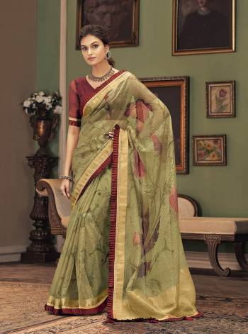 Grab This Pretty Elegant Looking Designer Saree In Dusty Color Paired With Blouse. This Saree And Blouse Are Chiffon Based Beautified With Wevon Designer With Digital Printed And Embroidery. Buy Now.