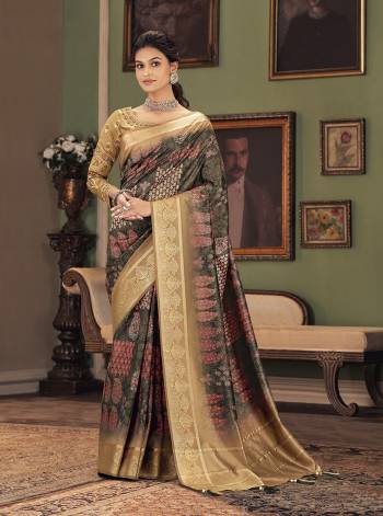 Grab This Pretty Elegant Looking Designer Saree In Dusty Color Paired With Blouse. This Saree And Blouse Are Chiffon Based Beautified With Wevon Designer With Digital Printed And Embroidery. Buy Now.