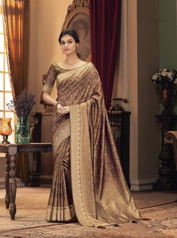 Grab This Pretty Elegant Looking Designer Saree In Dusty Color Paired With Blouse. This Saree And Blouse Are Chiffon Based Beautified With Wevon Designer With Digital Printed And Embroidery. Buy Now.