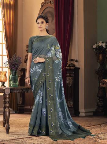 Grab This Pretty Elegant Looking Designer Saree In Dusty Color Paired With Blouse. This Saree And Blouse Are Chiffon Based Beautified With Wevon Designer With Digital Printed And Embroidery. Buy Now.