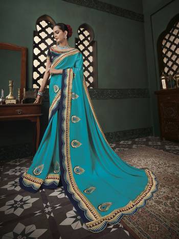 Adorn The Pretty Angelic Look Wearing This Heavy Designer Saree In Fine Color Paired With Blouse. This Saree Is Fabricated On Art Silk Paired With Art Silk Fabricated Blouse Are Heavy Designer Embroidered . Its Pretty Color Pallete Will Give An Attractive Look To Your Personality. 