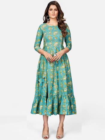 For Your Semi-Casuals, Grab This Designer Readymade Long Kurti In Fine Color Fabricated On Cotton. It Is Beautified With Designer Printed And Embroidery And You Can Pair This Up With Accessories For A Festive Look. Buy Now.