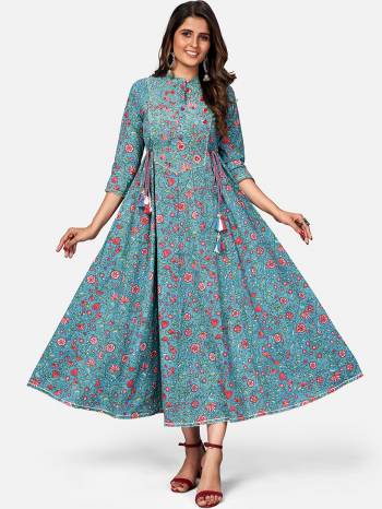 For Your Semi-Casuals, Grab This Designer Readymade Long Kurti In Fine Color Fabricated On Cotton. It Is Beautified With Designer Printed And Embroidery And You Can Pair This Up With Accessories For A Festive Look. Buy Now.