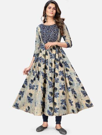 For Your Semi-Casuals, Grab This Designer Readymade Long Kurti In Fine Color Fabricated On Cotton. It Is Beautified With Designer Printed And Embroidery And You Can Pair This Up With Accessories For A Festive Look. Buy Now.