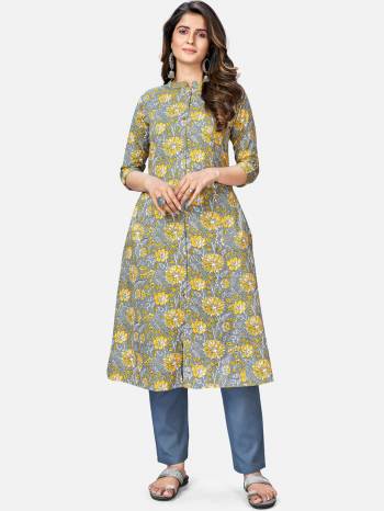 Grab This Designer Readymade Long Kurti In Fine Color Fabricated On Cotton. It Is Beautified With Designer Printed And You Can Pair This For A Festive Look. Buy Now.