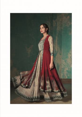 Look Your Rich And Elegant Taste Wearing This Designer Readymade Long Gown With Jacket In English Color. This  Pretty Gown And Jacket Is Fabricated On Cotton Silk Beautified Designer Printed. Its Fabric Is Soft Towards Skin And Easy To Carry All Day Long. 