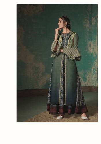 Look Your Rich And Elegant Taste Wearing This Designer Readymade Long Gown With Jacket In English Color. This  Pretty Gown And Jacket Is Fabricated On Blend Cotton Beautified Designer Printed. Its Fabric Is Soft Towards Skin And Easy To Carry All Day Long. 