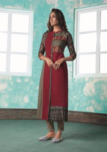 For Your Semi-Casuals, Grab This Designer Readymade Long Kurti In Fine Color Fabricated On Soft Silk. It Is Beautified With Designer Printed. For A Festive Look. Buy Now.