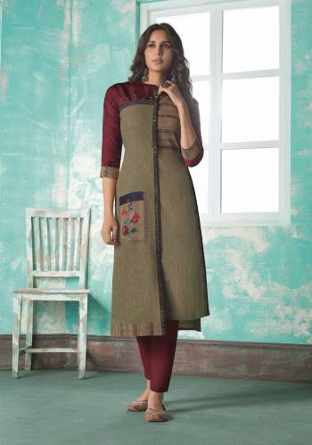 For Your Semi-Casuals, Grab This Designer Readymade Long Kurti In Fine Color Fabricated On Ryon Silk. It Is Beautified With Designer Printed With Embroidery. For A Festive Look. Buy Now.