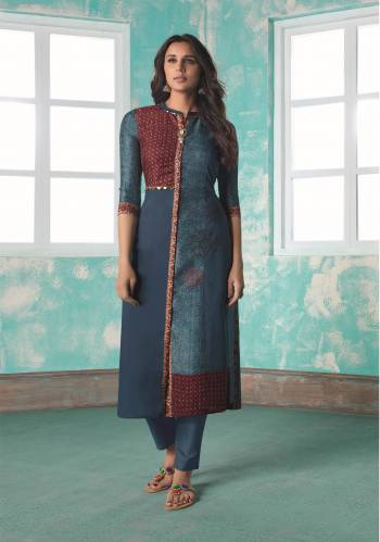 For Your Semi-Casuals, Grab This Designer Readymade Long Kurti In Fine Color Fabricated On Soft Silk. It Is Beautified With Designer Printed. For A Festive Look. Buy Now.