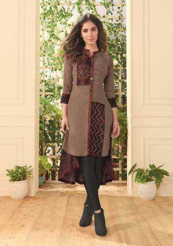 For Your Semi-Casuals, Grab This Designer Readymade Westan Kurti In Fine Color Fabricated On Rayon Silk. It Is Beautified With Designer Printed. For A Festive Look. Buy Now.