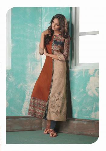 Attrective Look This Designer Readymade Kurti In Fine Color Fabricated On Soft Silk. It Is Beautified With Designer Printed. For A Festive And Partywear Designer Kurti. Buy Now.