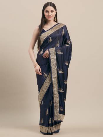 Celebrate This Festive Season In This Very Pretty Rust Brown Colored Designer Saree Paired With Blouse. This Saree Are Satin Silk and Blouse Are Banglori Silk Based Beautified With Detailed Heavy Deasigner Embroidery With Swarovski Work. 