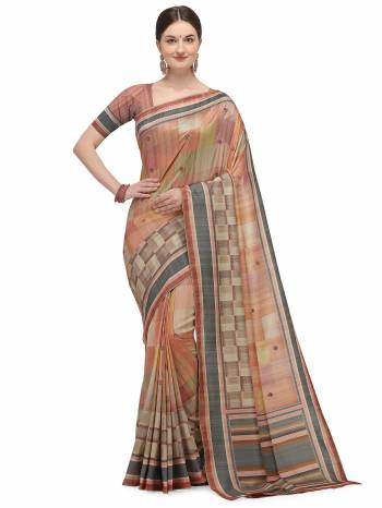 Adorn The Pretty Angelic Look Wearing This Heavy Designer Wevon Woth Digital Printed Saree In Fine Color Paired With Contrasting Colored Blouse. This Saree Is Fabricated On Tussar Silk Paired With Blouse. Its Pretty Color Pallete Will Give An Attractive Look To Your Personality. 