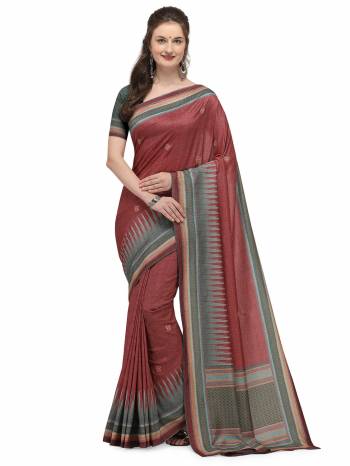 Adorn The Pretty Angelic Look Wearing This Heavy Designer Wevon Woth Digital Printed Saree In Fine Color Paired With Contrasting Colored Blouse. This Saree Is Fabricated On Tussar Silk Paired With Blouse. Its Pretty Color Pallete Will Give An Attractive Look To Your Personality. 