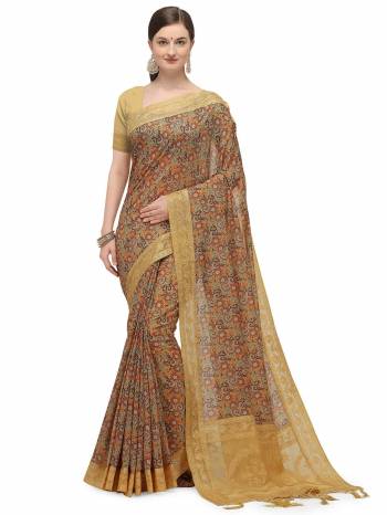 Look Attractive Wearing This Saree Paired With Contrasted Blouse.  This Heavy Designer Wevon,And Digital Printed With Embroidery Work Saree Is Chanderi Silk Based Which Gives A Rich Look To Your Personality. Buy This Pretty Saree Now.