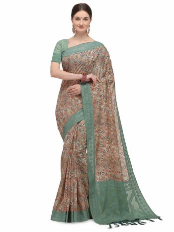 Look Attractive Wearing This Saree Paired With Contrasted Blouse.  This Heavy Designer Wevon,And Digital Printed With Embroidery Work Saree Is Chanderi Silk Based Which Gives A Rich Look To Your Personality. Buy This Pretty Saree Now.