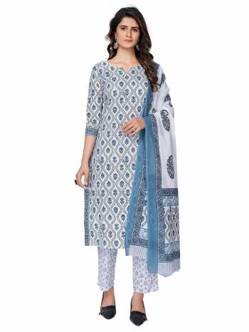 Look This Radymade Suit In Lovely Color.?Its Pretty Designer Printed Top Is Cotton Based Paired With Cotton Bottom And Cotton Fabricated Dupatta Which Gives An Attractive Printed Suit.