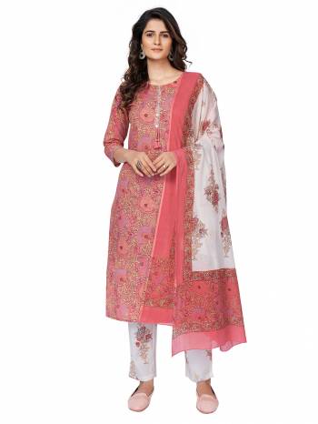 Look This Radymade Suit In Lovely Color.?Its Pretty Designer Printed Top Is Cotton Based Paired With Cotton Bottom And Cotton Fabricated Dupatta Which Gives An Attractive Printed Suit.