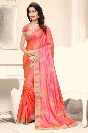 Adorn The Pretty Angelic Look Wearing This Heavy Designer Saree In Fine Color Paired With Blouse. This Saree Is Fabricated On Paper Silk Paired With Paper Silk Fabricated Blouse. Its Pretty Color Pallete Will Give An Attractive Look To Your Personality. 