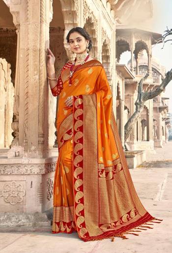 Rich Look This Pretty Elegant Looking Designer Party Wear Saree In Fine Light Color Paired With Blouse. This Saree Are Banarasi Silk And Blouse Are Banarasi Silk With Hand Wevon Designer Work Saree And Blouse Beautified Saree. Buy Now.