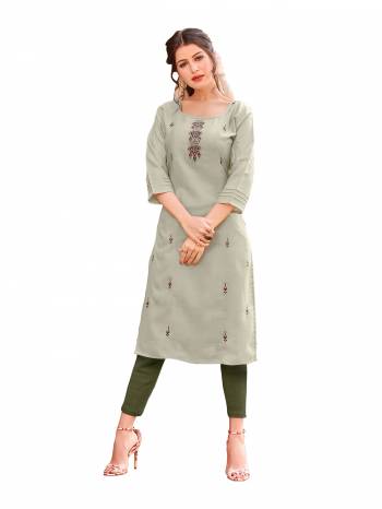 Attrective Look This Readymade Kurti In Fine Color Fabricated On Ruby Slub Beautified With Embroidery Work. It Is Light In Weight And Easy To Carry All Day Long. 