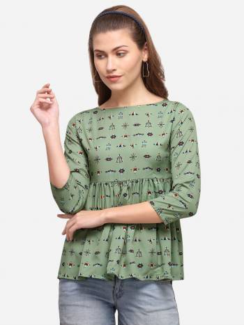 Garb This Readymade Kurti In Fine Color Fabricated On American Crepe Beautified With Digital Printed. It Is Light In Weight And Easy To Carry All Day Long. 