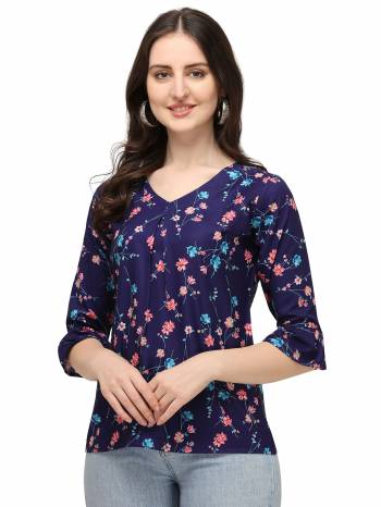 Garb This Readymade Kurti In Fine Color Fabricated On American Crepe Beautified With Digital Printed. It Is Light In Weight And Easy To Carry All Day Long. 