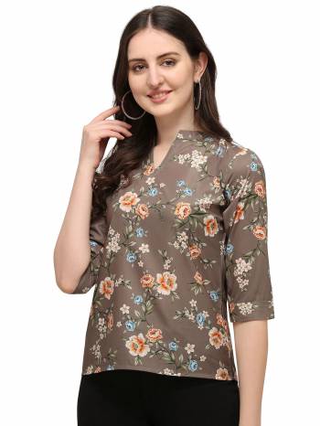 Garb This Readymade Kurti In Fine Color Fabricated On American Crepe Beautified With Digital Printed. It Is Light In Weight And Easy To Carry All Day Long. 