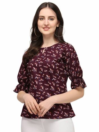 Garb This Readymade Kurti In Fine Color Fabricated On American Crepe Beautified With Digital Printed. It Is Light In Weight And Easy To Carry All Day Long. 