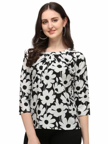 Garb This Readymade Kurti In Fine Color Fabricated On American Crepe Beautified With Digital Printed. It Is Light In Weight And Easy To Carry All Day Long. 