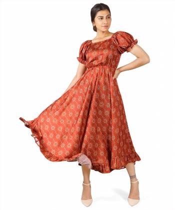 Attrective Look This Readymade Stylist Long Kurti In Fine Color Fabricated On Linen Satin Beautified With Designer Printed. It Is Light In Weight And Easy To Carry All Day Long. 