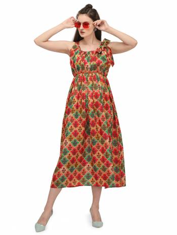 Attrective Look This Readymade Stylist Long Kurti In Fine Color Fabricated On Linen Satin Beautified With Designer Printed. It Is Light In Weight And Easy To Carry All Day Long. 