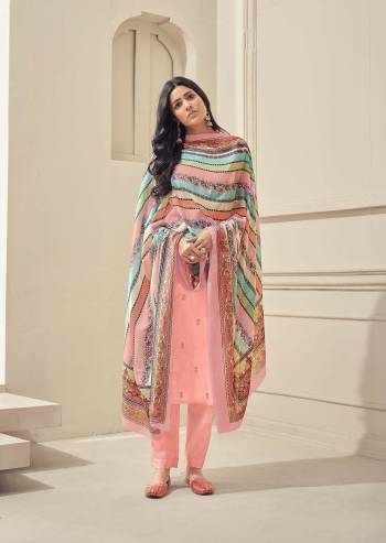 Garb This Designer Redymade Suit In Fine Color Paired With Dupatta. Its Designer Sequance Embroidery Top Is Fabricated On Jam Cotton Paired With Jam Cotton Bottom And Designer Digital Printed Muslin Dupatta. Buy this Suit Now.