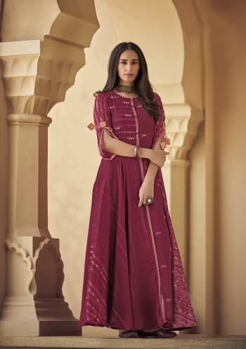 Flaunt Your Rich And Elegant Taste Wearing This Designer Readymade Long Gown In Fine Color. This  Pretty Gown Is Fabricated On Silk Blend Beautified With Designer Printed. Its Fabric Is Soft Towards Skin And Easy To Carry All Day Long. 