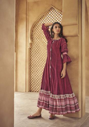 Flaunt Your Rich And Elegant Taste Wearing This Designer Readymade Long Gown In Fine Color. This  Pretty Gown Is Fabricated On Silk Blend Beautified With Designer Printed. Its Fabric Is Soft Towards Skin And Easy To Carry All Day Long. 