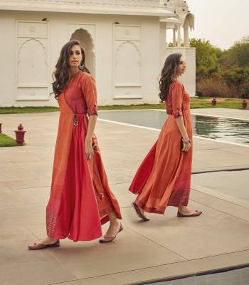Attrective Your Rich And Elegant Taste Wearing This Designer Readymade Long Gown In Fine Color. This  Pretty Gown Is Fabricated On Rayon Silk Beautified With Designer Printed. Its Fabric Is Soft Towards Skin And Easy To Carry All Day Long. 
