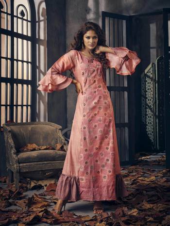 Attrective Your Rich And Elegant Taste Wearing This Designer Readymade Long Gown In Fine Color. This  Pretty Gown Is Fabricated On Cotton Silk Beautified With Designer Printed. Its Fabric Is Soft Towards Skin And Easy To Carry All Day Long. 