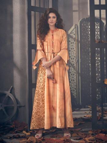 Attrective Your Rich And Elegant Taste Wearing This Designer Readymade Long Gown In Fine Color. This  Pretty Gown Is Fabricated On Blend Cotton Beautified With Designer Printed. Its Fabric Is Soft Towards Skin And Easy To Carry All Day Long. 
