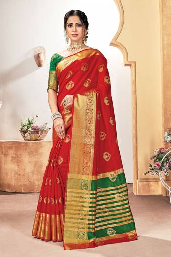 Garb This Pretty Angelic Look Wearing This Heavy Designer Saree In Dark Color Paired With Contrasting Colored Blouse. This Saree Is Fabricated On Silk Paired With Silk Fabricated Blouse. Its Pretty Color Pallete Will Give An Attractive Look To Your Personality. 