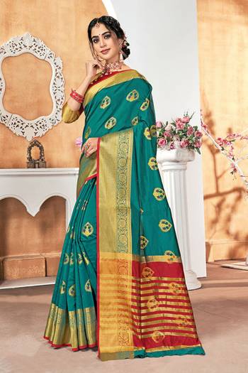 Garb This Pretty Angelic Look Wearing This Heavy Designer Saree In Dark Color Paired With Contrasting Colored Blouse. This Saree Is Fabricated On Silk Paired With Silk Fabricated Blouse. Its Pretty Color Pallete Will Give An Attractive Look To Your Personality. 