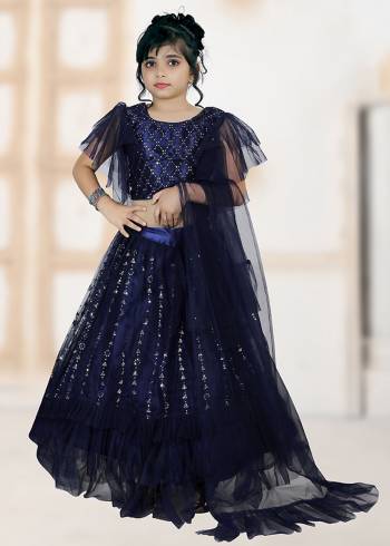 Garb This Heavy Designer Kidswear Readymade Lehenga Choli In All Over Color. This Heavy Sequance Embroidered Lehenga Choli Is Net Based Paired With Net Fabricated Dupatta, It Is Beautified With Lovely Detailed Embroidery Giving An Attractive Look.